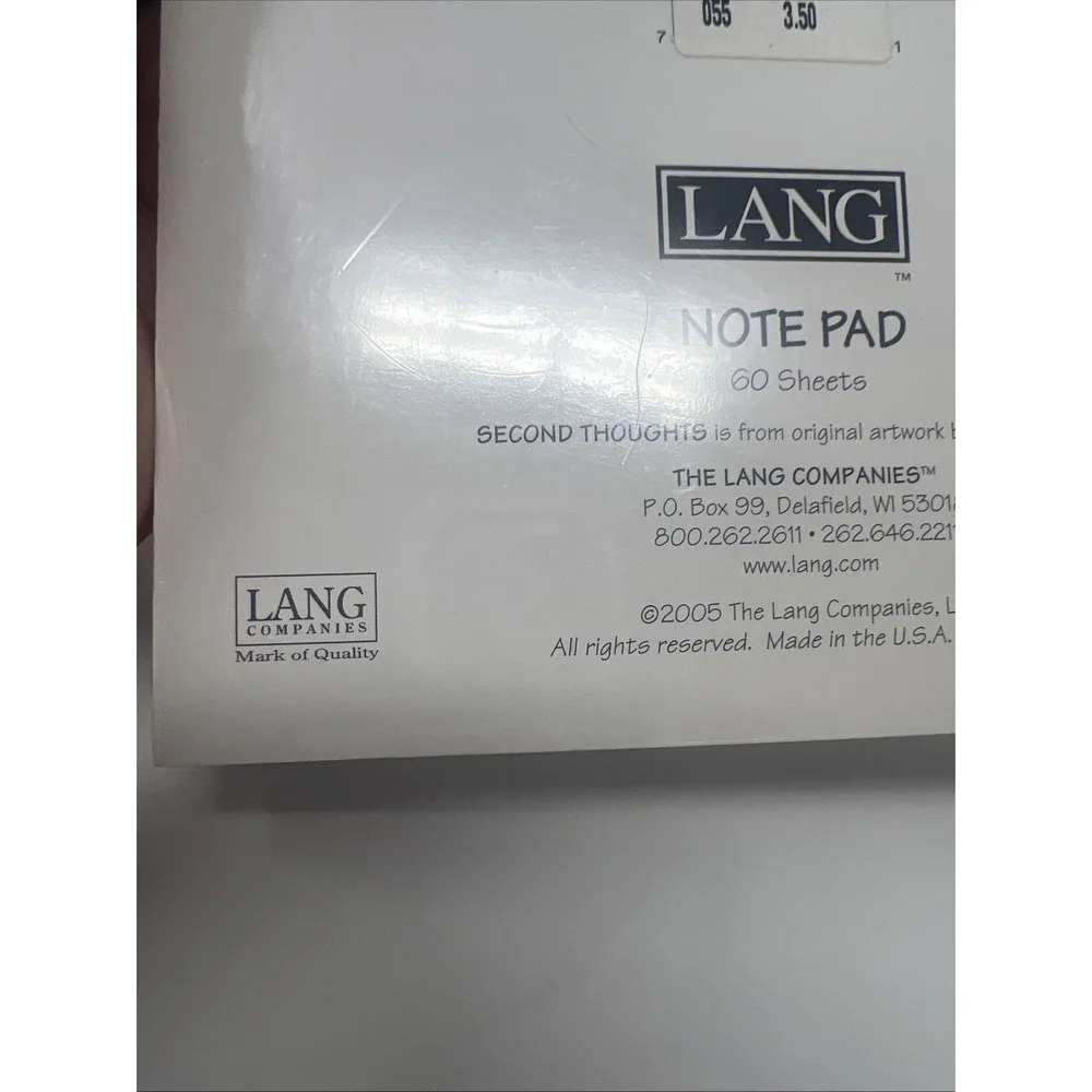 LOT of 2 LANG Design NOTE Pads 2005 New Old Stock 5x7 -60 Sheets Each Ned Young